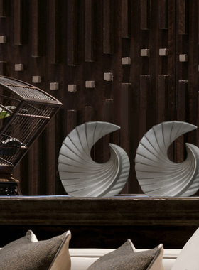 简约装饰居家新中式禅意样板间软装摆件桌面玄关茶室陶瓷素烧摆件