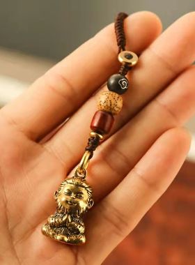 黄铜孙悟空吊坠铜生肖猴子黄铜美猴王汽车钥匙扣挂件大圣纯铜摆件