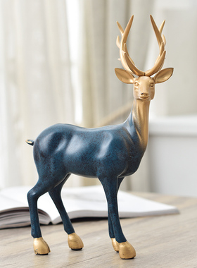 创意鹿摆件家居客厅酒柜电视柜装饰品工艺品开业礼品招财办公室