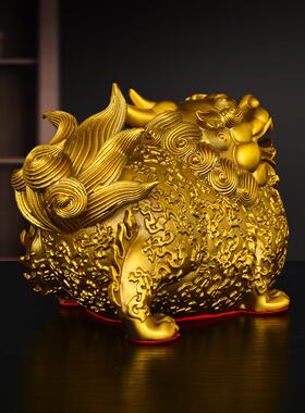 纯黄铜男女吸财匹绣一对，大肚皮绣，吉祥吉祥兽，家装工艺品