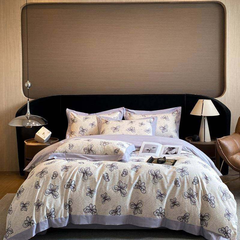 高档100S支长绒棉四件套轻奢简羽毛全棉纯棉四季被套裸睡床上用品,淘宝优惠券,粉丝福利购,淘宝优惠卷