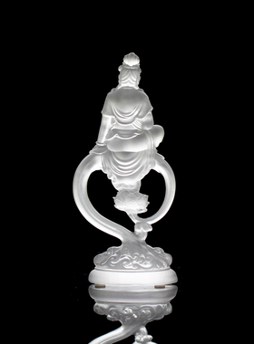 琉璃佛像自在观音观音菩萨观自在菩萨供奉办公室高档摆件