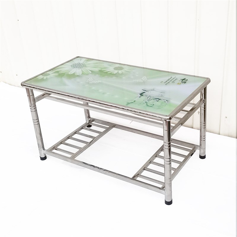 不锈钢桌子长方形烤火桌架炕桌家用餐桌客厅茶几经济型冬季取暖桌 - 图1