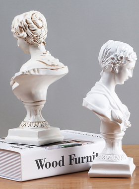 复古维纳斯雕塑摆件欧式做旧人物雕像工艺品石膏人像书柜小摆设