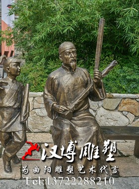 玻璃钢铸铜风俗街雕塑人物做买卖推车雕塑民俗小品步行街装饰定制