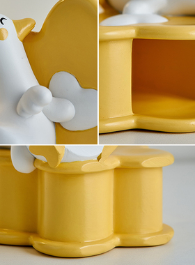 创意笔筒办公室桌面装饰品可爱加油鸭子摆件学生儿童女孩实用礼物