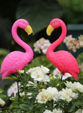 花园装饰 庭院布置草坪橱窗装饰道具摆设仿真动物火烈鸟装饰摆件
