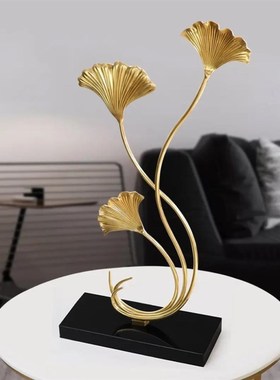龙年优质银杏叶摆件创意客厅玄关茶几电视柜桌面摆设家居装饰