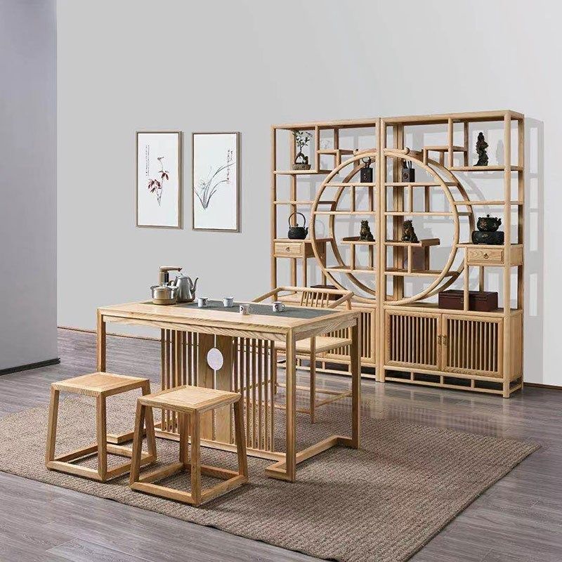 新中式白蜡木桌椅组合小户型简约实木茶几阳台茶台高端禅意茶桌,淘宝优惠券,粉丝福利购,淘宝优惠卷