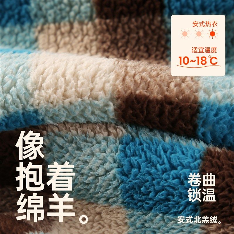 安之伴【巨保暖】连帽格子珊瑚绒睡袍女秋冬款宽松家居服中长睡裙,淘宝优惠券,粉丝福利购,淘宝优惠卷