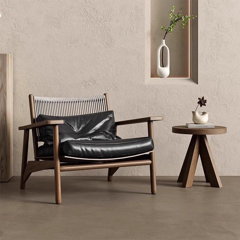 户外沙发椅绳编侘寂风单人藤椅防水阳台花园民宿庭院实木防腐家具,淘宝优惠券,粉丝福利购,淘宝优惠卷