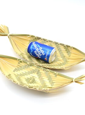 广西壮族特色手工竹编船形竹篓 酒店客栈果篮火锅店茶点装饰筐篓