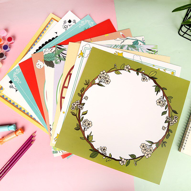 33 square antique border cardboard lace cardboard color border cardboard children's drawing paper rough surface creative paper