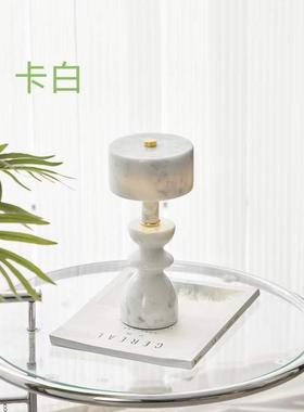 代约天然NUA石简材冷翡翠小台灯现样板小间中古风卧室夜灯装饰品