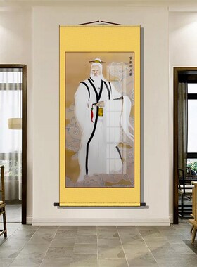 胡天霸画像胡七太爷卷轴挂画胡家教主东北出马客厅堂口供奉装饰画
