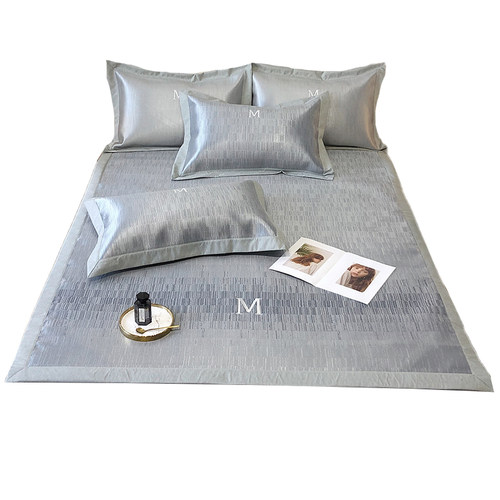 高端900D冰丝凉席三件套家用可水洗床笠款夏天空调席子可折叠抗菌 - 图3