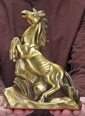 嫣10271042设招财马摆件铜器室高档生肖马家居客架厅博物计办公桌