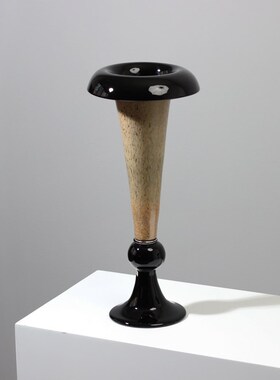 中古风高级感蘑菇头艺术手工琉璃花瓶器民宿酒店玄关展架软装摆件