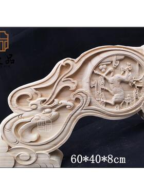 阳木雕中式斜撑 撑弓园林寺庙装修玄关挂落牛腿雕花梁托实木角花