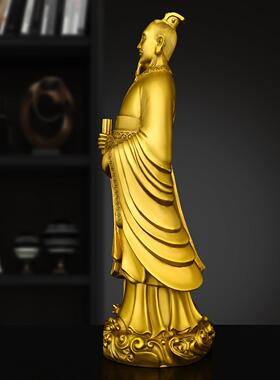 纯铜财神爷范蠡神像商圣文财神佛像范蠡铜器供奉站像桌面摆件送礼