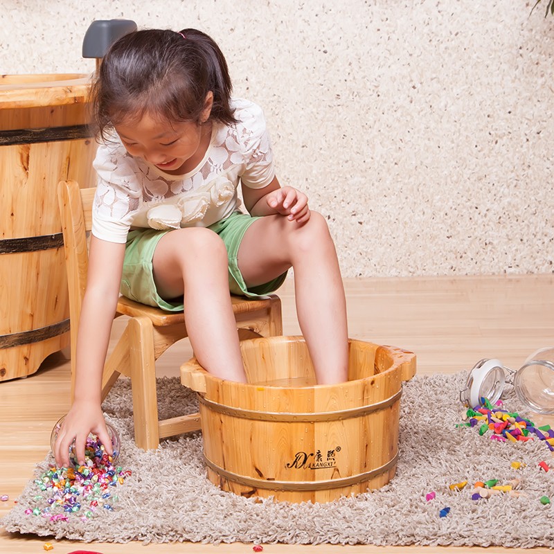 康熙香柏木儿童泡脚木桶足浴桶泡脚盆木盆洗脚盆木桶足浴盆木质 - 图2