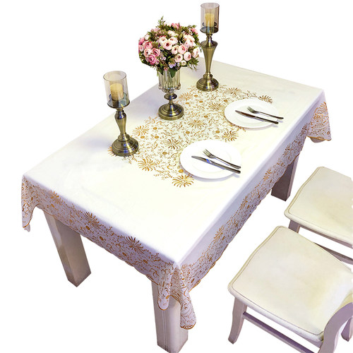 欧式客厅餐桌桌布塑料pvc长方形餐桌布防水防油免洗茶几垫桌垫 - 图3