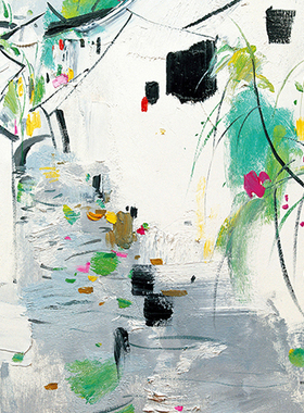 吴冠中水墨画 客厅卧室现代装饰画 沙发书房中式油画挂画三联国画