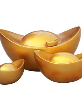 仿真金元宝摆件大型玻璃钢雕塑商铺楼盘招财商场节日装饰酒店新年