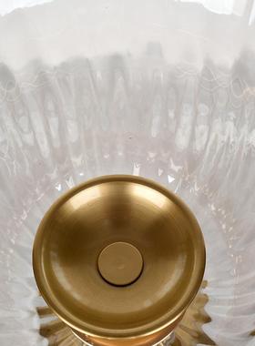 客摆件样板锈吊钟型铁艺烛台B7208间电镀拉丝高透玻璃厅防防潮轻