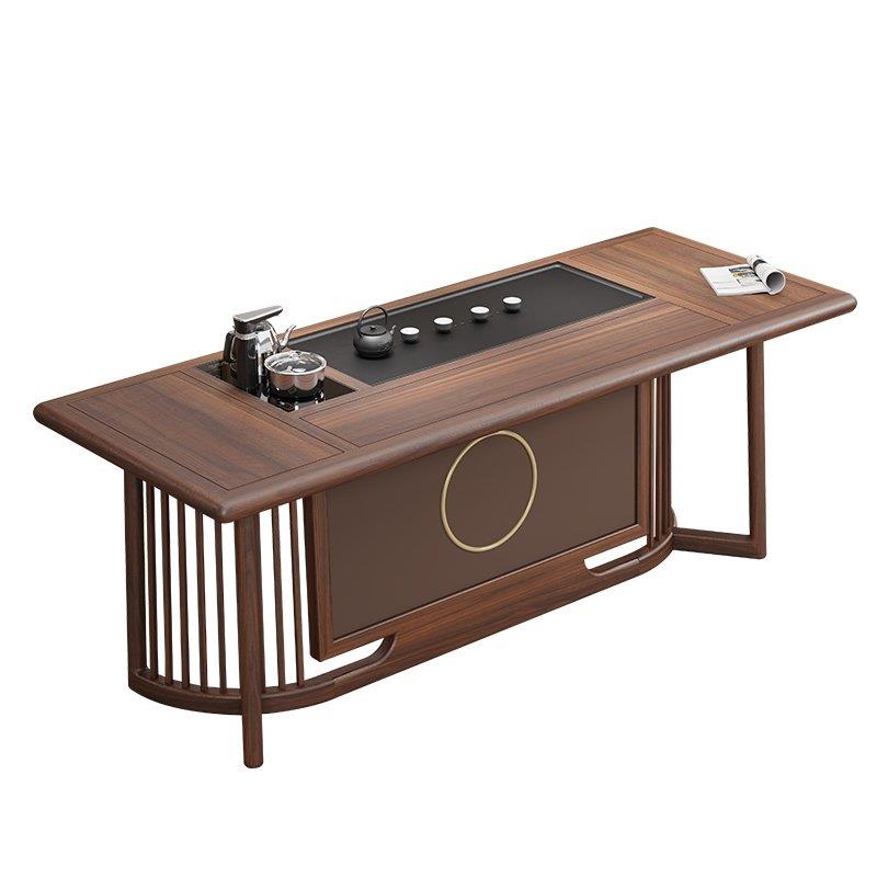 New new Chinese style tea table and chair combination solid wood black walnut Kung Fu tea table and tea set set all in one home tea drinking table