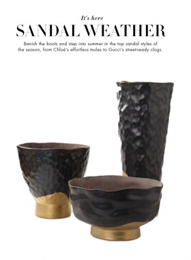 2019展会新品景德镇高温陶瓷系列黑金花瓶组合样板房家居软装饰品