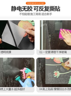凯贝嘉玻璃贴纸小清新浴室厕所门窗户防窥磨砂膜透光半透明防水