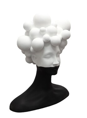 现代简约艺术人物雕塑抽象树脂摆件样板房家居创意黑白女郎装饰品