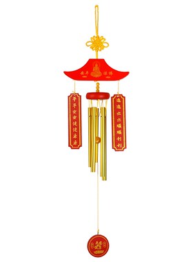 中式古风新年快乐风铃挂饰门饰春联红色氛围装饰福字门铃铛挂件