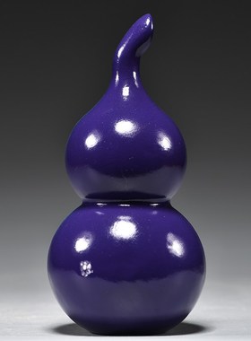 紫色木质雕刻葫芦摆件木葫芦家居客厅装饰店铺工艺品新居乔迁送礼