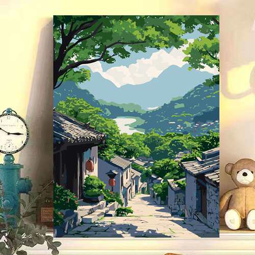 花卉风景diy手工填色丙烯数字油画高颜值治愈0基础填色油画ins风 - 图3