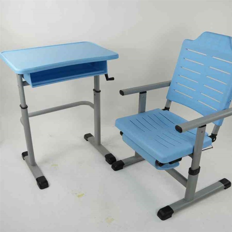 源头中小学生学习午休课桌椅可躺式塑料手摇升降课桌椅午休椅 - 图2