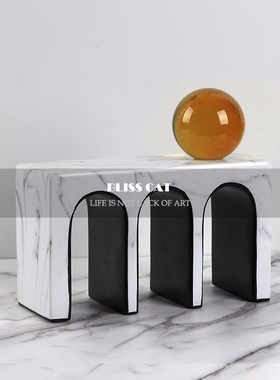 现代简约树脂拱形创意饰品水晶球  样板间售楼处极简软装饰工艺品