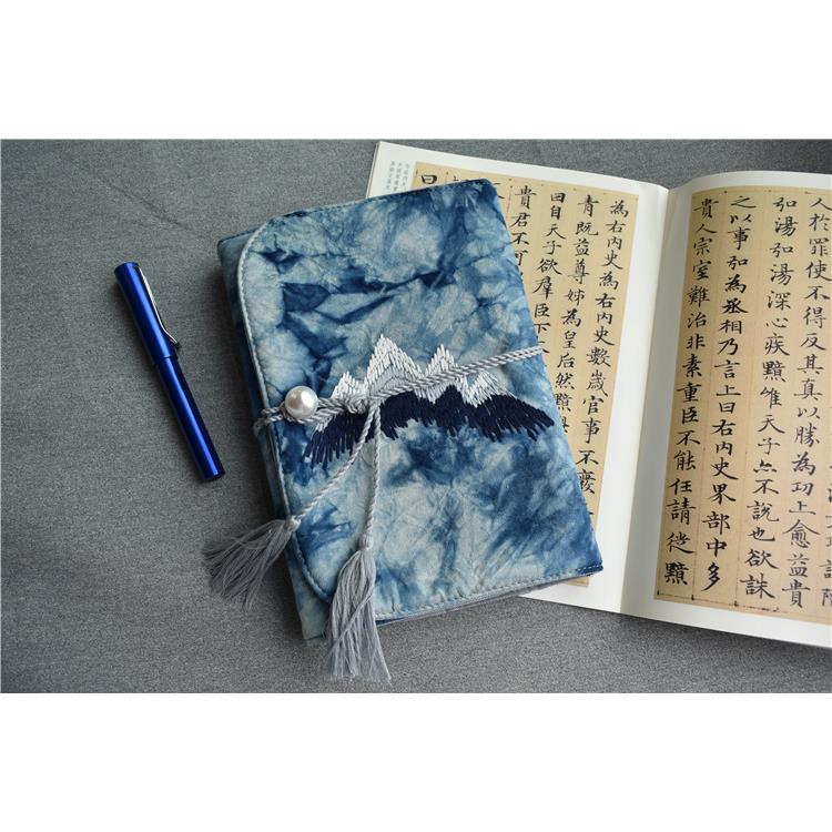 山海5活页A简本约刺绣棉手帐AL100418摘抄经文笔记麻文艺古风 - 图1