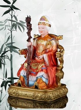 新款供奉土地公公神像福德正神土地婆土地爷保平安招财树脂摆件