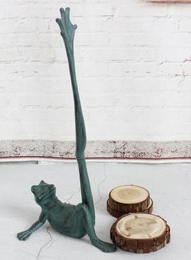 欧铁艺青居蛙立式纸巾架铸铁式工艺品摆件创意家餐AI15008厅酒店