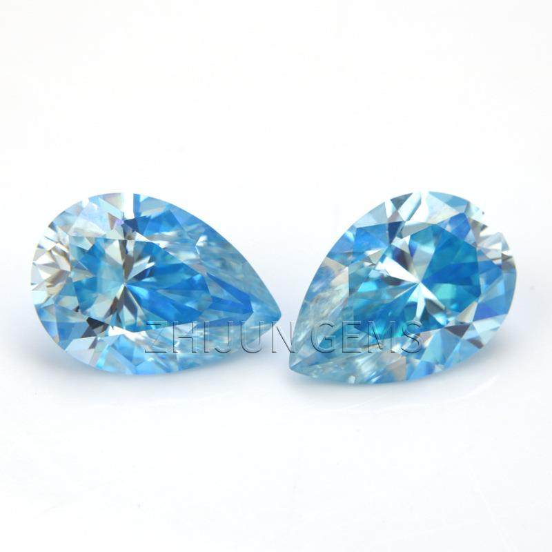 镀海蓝色梨形莫桑石裸石水滴形镀色工艺莫桑石戒面首饰镶嵌石,淘宝优惠券,粉丝福利购,淘宝优惠卷