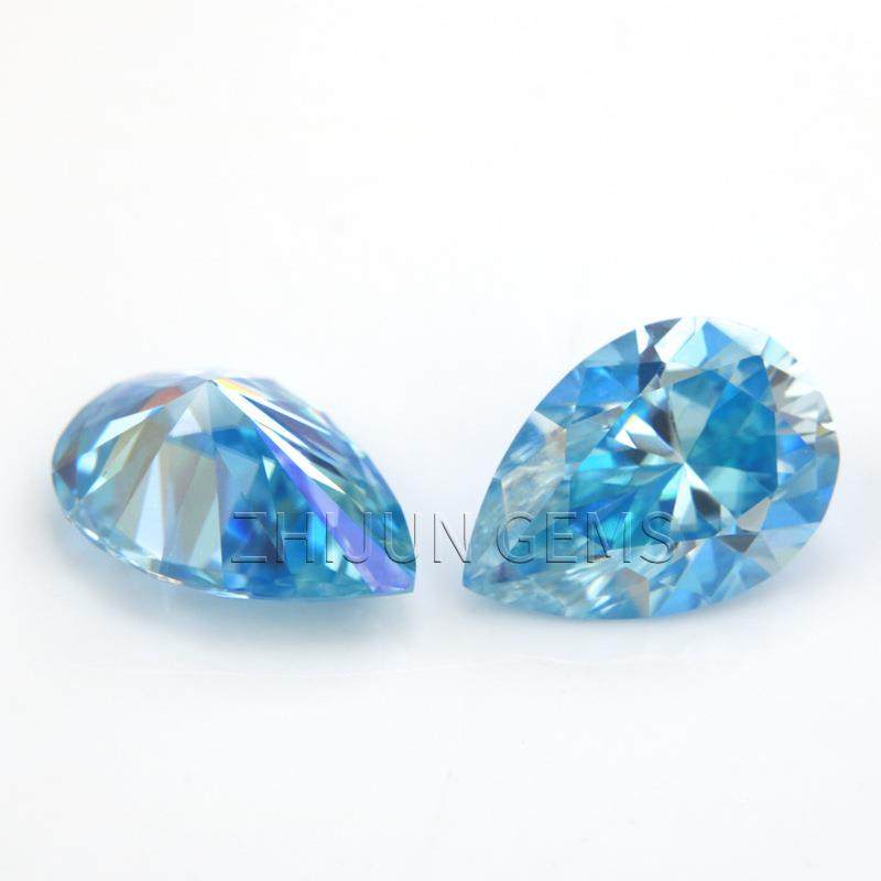 镀海蓝色梨形莫桑石裸石水滴形镀色工艺莫桑石戒面首饰镶嵌石,淘宝优惠券,粉丝福利购,淘宝优惠卷