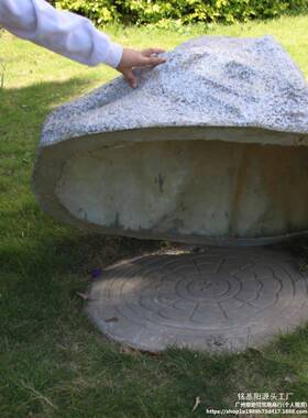 庭字院石花园仿真头景观装饰户外设备防罩空心刻KWI玻璃水钢假山