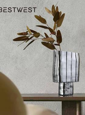 博干西家创意玻璃花YYC-2472瓶摆饰件客厅玄关花插花器样板间电镀