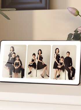全家福相片冲洗做成水晶相框摆台diy定制宝宝照打印婚纱照高级感