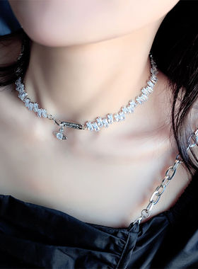 【官网正品】西太后方形锆石项链薇薇安轻奢气质闪耀明星同款