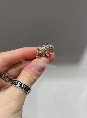 【官网正品】西太后24新款指环土星镶钻皓石串联薇薇安戒指男女款