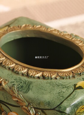 美式复古树脂桌面收纳纸巾盒