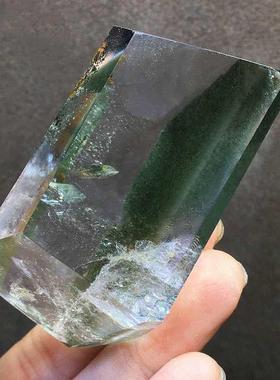 天然水晶绿原幽灵原把石摆件彩幽灵四随形手F8756JS8件季幽灵石家